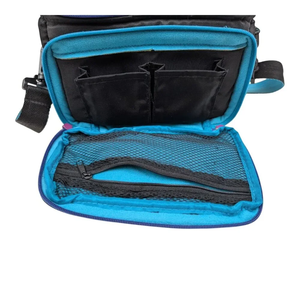 Samsonite World Sport Padded Camera Camcorder BAG Black Aqua Strap Retro